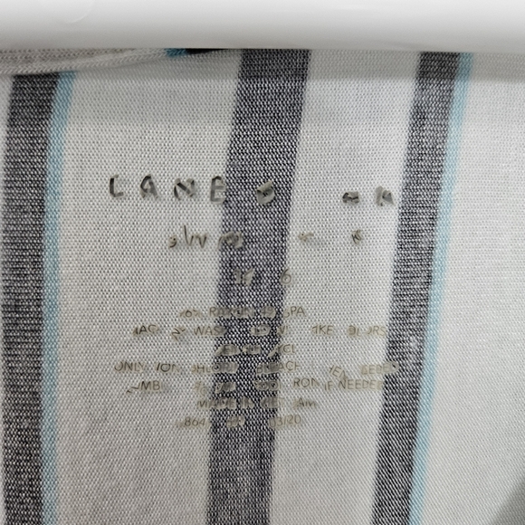 Lane Bryant Plus Size 18/20 - Striped Sleeveless Top - Black, White, Teal - Picture 4 of 4